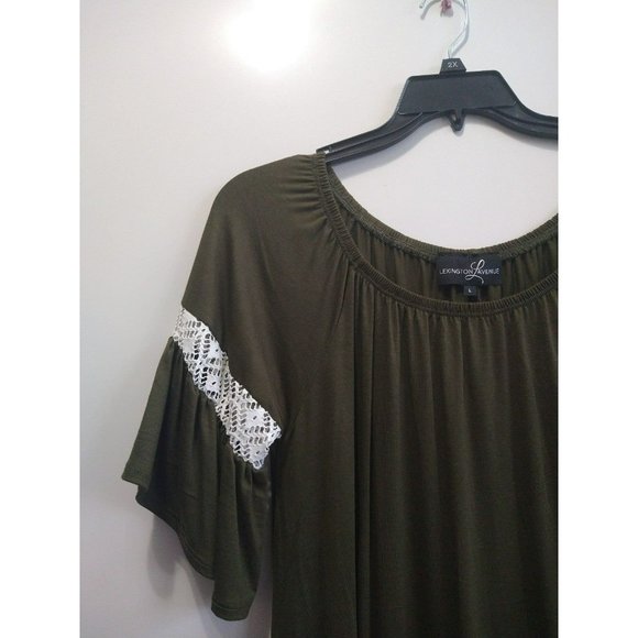 Comfy Olive Green Tunic- Knee length dress size Large - Picture 6 of 7
